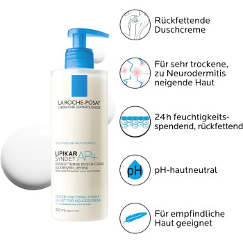 La Roche Posay Lipikar Syndet Cleansing Body Cream Gel, 400 ML