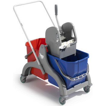 Double Bucket Mop Trolley, Plastic, 50 L