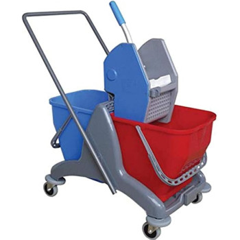 Double Bucket Mop Trolley, Plastic, 50 L
