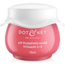 Dot & Key Lip Plumping Sleeping Mask Vitamin C + E, Tinted Lip Balm for Dry Lips, 15 ML