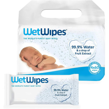 WetWipes Babies Wipes - Pack of 4 X 60s Genuine and Authentic