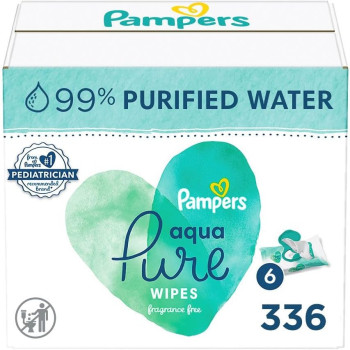 Pampers Aqua Pure Sensitive Baby Wipes 6X Pop-Top (336 Count)