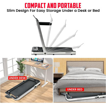 HELIOS FITNESS -2-in-1 Treadmill Machine, Walking Pad & Running Pad with Remote Control and Bluetooth Speaker, 1.5 HP Motor (3 HP Peak)