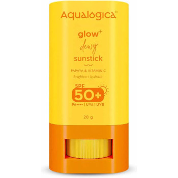 Aqualogica Glow+ Dewy Lightweight & Hydrating Sunscreen Sunstick with SPF 50+ & PA+ For Normal, Dry & Combination Skin of Women & Men, 20 G