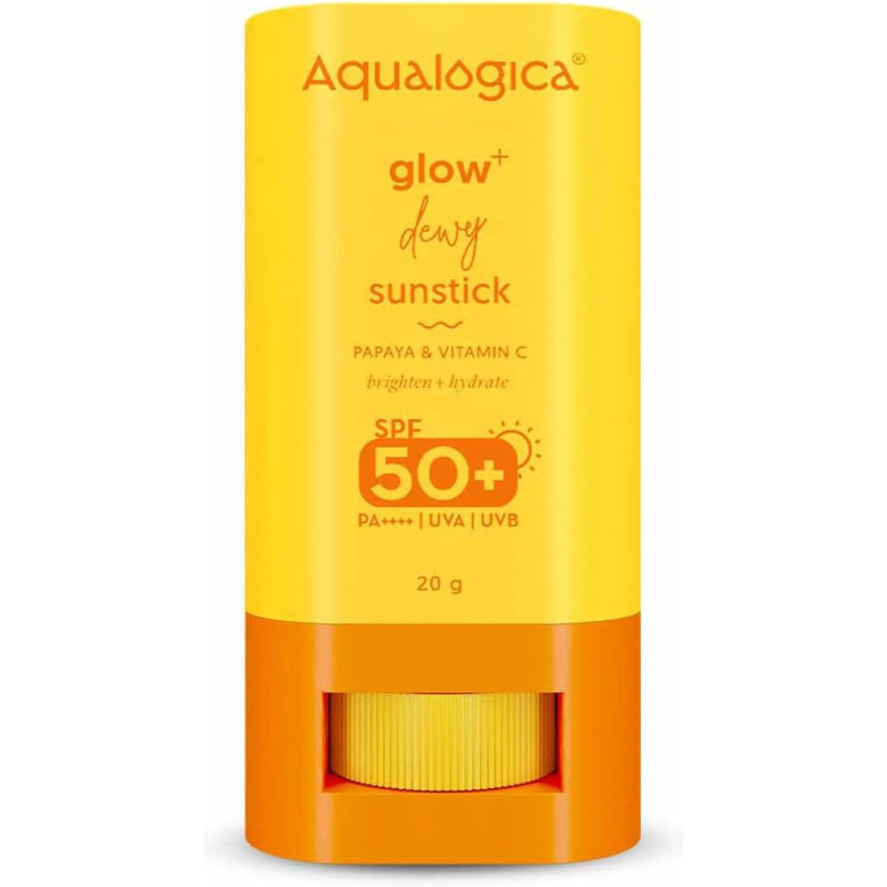 Aqualogica Glow+ Dewy Lightweight & Hydrating Sunscreen Sunstick with SPF 50+ & PA+ For Normal, Dry & Combination Skin of Women & Men, 20 G