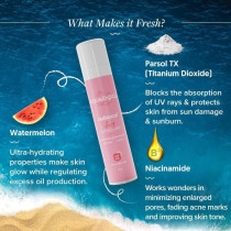 Aqualogica Radiance+ Dewy Sunscreen Cream With Watermelon & Niacinamide, SPF 50+, PA+, Protects From Uva, Uvb For Complete Sun Protection, 50 G
