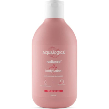 Aqualogica Radiance+ Silky Body Lotion for Men & Women With Watermelon & Niacinamide - For Dehydrated & Dry Skin, 300 ML