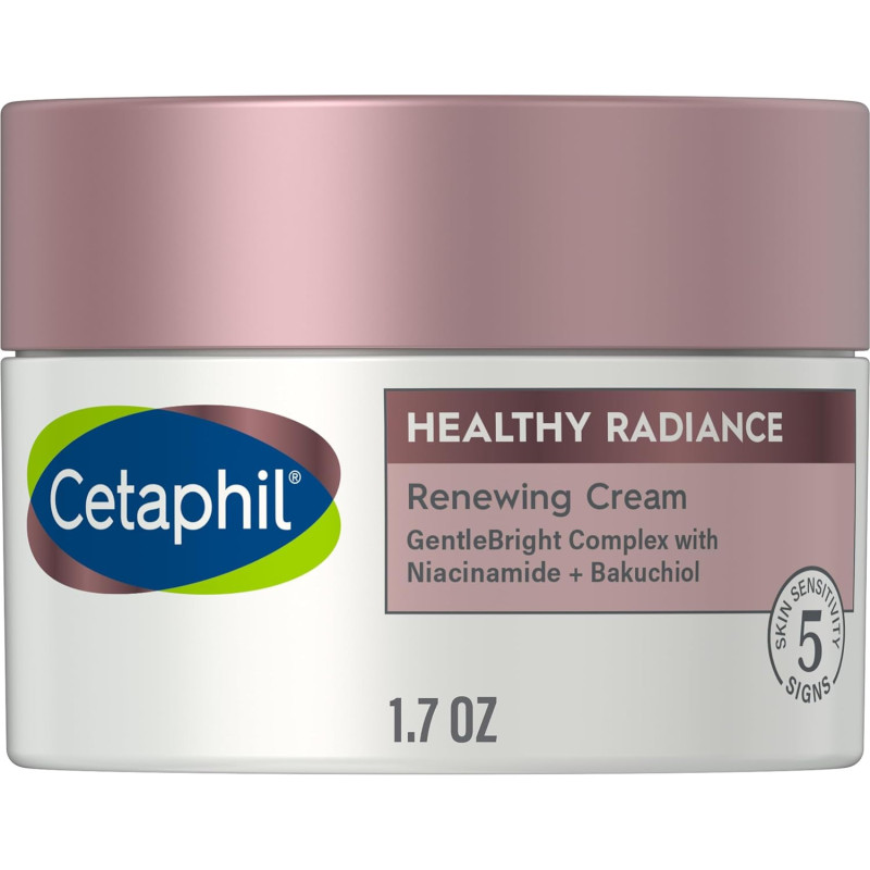 Cetaphil Face Cream By Healthy Radiance Renewing Cream, Visbily Reduces Look of Dark Spots, Brightening Lotion, 1.7 Oz