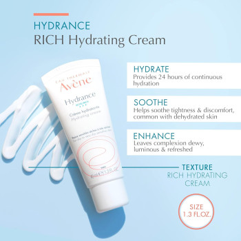 Eau Thermale Avene Hydrance Rich Hydrating Cream - Adapted to Dry to Very Dry Sensitive Skin - 40 ML Tube