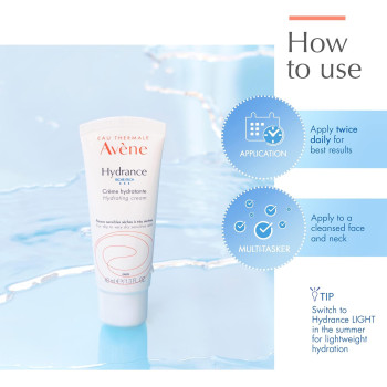 Eau Thermale Avene Hydrance Rich Hydrating Cream - Adapted to Dry to Very Dry Sensitive Skin - 40 ML Tube