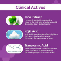 The Derma Co 10 Percentage Cica Glow Face Serum with Tranexamic Acid & Kojic Acid for Glowing Skin, 30 ML