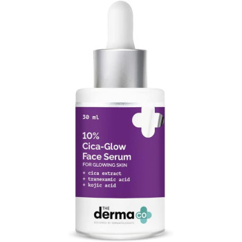 The Derma Co 10 Percentage Cica Glow Face Serum with Tranexamic Acid & Kojic Acid for Glowing Skin, 30 ML