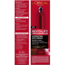 L’Oreal Paris Revitalift Triple Power Anti-Aging Eye Cream, Pro Retinol, Hyaluronic Acid & Vitamin C, Reduce Wrinkles & Puffiness, 0.5 Fl Oz