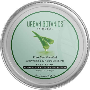 UrbanBotanics Urbanbotanics Pure Aloe Vera Skin/Hair Gel With Vitamin E & Natural Emollients (Paraben Free), 200G