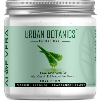 UrbanBotanics Urbanbotanics Pure Aloe Vera Skin/Hair Gel With Vitamin E & Natural Emollients (Paraben Free), 200G