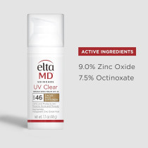 ELTA MD UV Clear Facial Sunscreen SPF 46, Tinted For Unisex 1.7 Oz Sunscreen