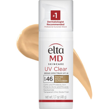 ELTA MD UV Clear Facial Sunscreen SPF 46, Tinted For Unisex 1.7 Oz Sunscreen