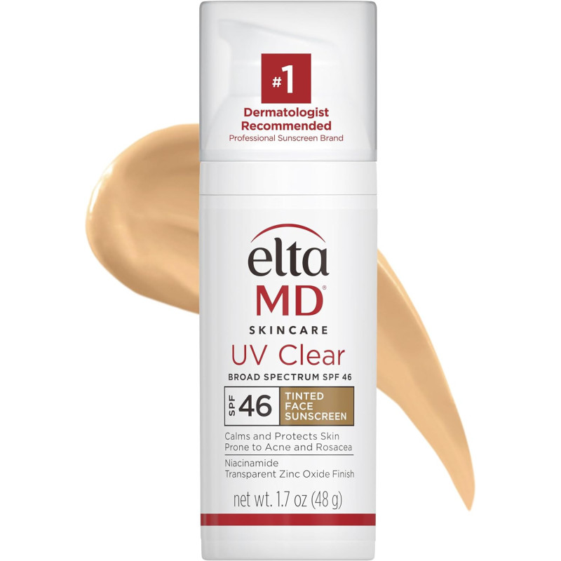 ELTA MD UV Clear Facial Sunscreen SPF 46, Tinted For Unisex 1.7 Oz Sunscreen