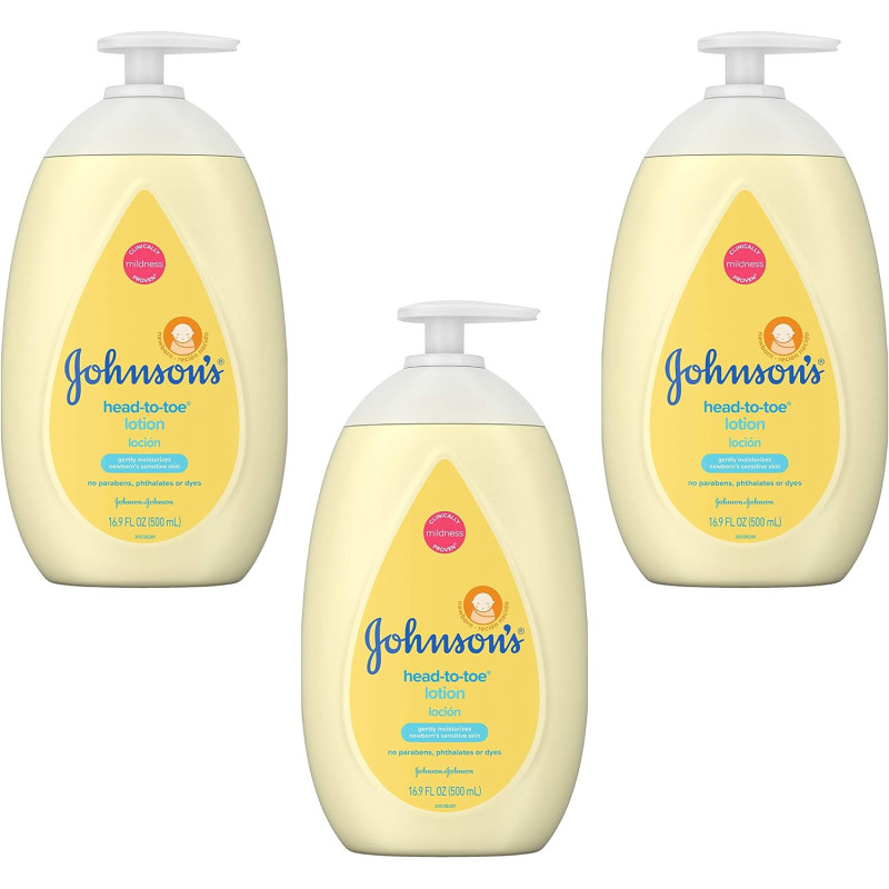 Johnson's Head-to-Toe Moisturizing Baby Body Lotion for Sensitive Skin, 27.1 Fl Oz (Pack of 1)