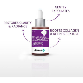 The Derma Co 30 Percentage AHA + 2 Percentage BHA Face Peeling Solution, 30 ML