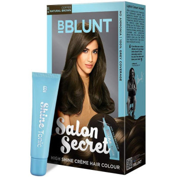 BBlunt High Shine Creme Hair Colour with Shine Tonic - Coffee Natural Brown 4.31, 100 G, 8 ML