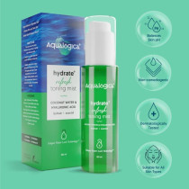 Aqualogica Face Toner Hydrate+ Refresh Toning Mist with Coconut Water and Hyaluronic Acid, 100 ML