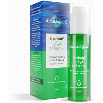 Aqualogica Face Toner Hydrate+ Refresh Toning Mist with Coconut Water and Hyaluronic Acid, 100 ML
