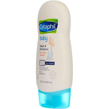 Cetaphil Baby Wash and Shampoo with Organic Calendula, 7.8 Oz (Pack of 2)