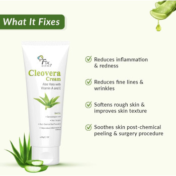 FIXDERMA Cleovera cream, Skin moisturizer with Aloe vera, reduces inflammation & redness, soothing & hydrating cream, 60 G
