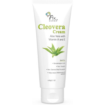 FIXDERMA Cleovera cream, Skin moisturizer with Aloe vera, reduces inflammation & redness, soothing & hydrating cream, 60 G