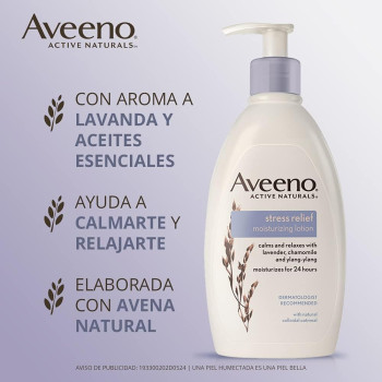 Aveeno Stress Relief Moisturizing Body Lotion with Lavender, 12 Fl Oz (Pack of 1)