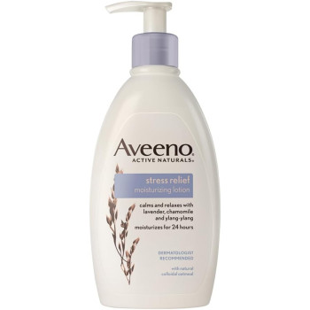 Aveeno Stress Relief Moisturizing Body Lotion with Lavender, 12 Fl Oz (Pack of 1)