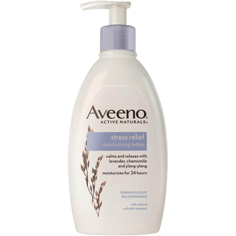 Aveeno Stress Relief Moisturizing Body Lotion with Lavender, 12 Fl Oz (Pack of 1)