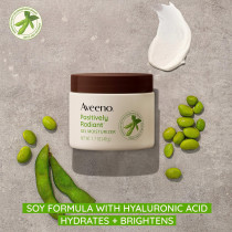Aveeno Positively Radiant Daily Gel Facial Moisturizer with Hyaluronic Acid & Tone-Correcting Soy, Hydrating & Brightening Gel, 1.7 Oz
