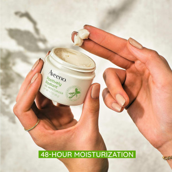 Aveeno Positively Radiant Daily Gel Facial Moisturizer with Hyaluronic Acid & Tone-Correcting Soy, Hydrating & Brightening Gel, 1.7 Oz