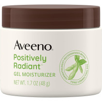 Aveeno Positively Radiant Daily Gel Facial Moisturizer with Hyaluronic Acid & Tone-Correcting Soy, Hydrating & Brightening Gel, 1.7 Oz