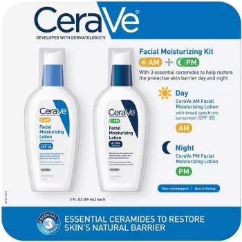 CeraVe Facial Moisturizing Lotion, 3 Oz, AM/PM Bundle