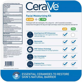 CeraVe Facial Moisturizing Lotion, 3 Oz, AM/PM Bundle