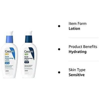 CeraVe Facial Moisturizing Lotion, 3 Oz, AM/PM Bundle