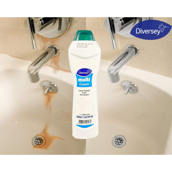 Diversey Multi Cream, Non Abrasive Stain Removal for Washroom, Sink, Tub, Tiles and Stainless Steel Surfaces 500 ML (Pack of 2)