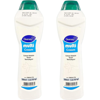 Diversey Multi Cream, Non Abrasive Stain Removal for Washroom, Sink, Tub, Tiles and Stainless Steel Surfaces 500 ML (Pack of 2)