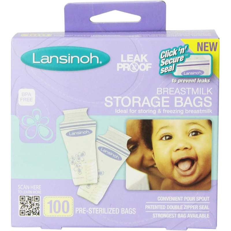 Lansinoh Breastmilk Storage Bags, 100 ct - 3 Pk