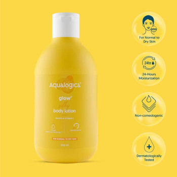 Aqualogica Glow+ Silky Body Lotion with Papaya & Vitamin C, 300 ML