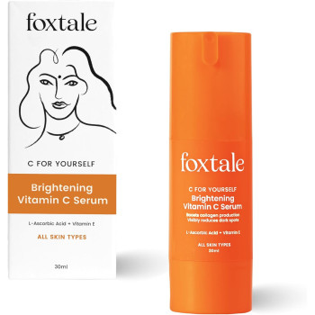 Foxtale 15 Percentage Vitamin C Face Serum For Glowing Skin With Pure L-Ascorbic Acid And Vitamin E, Brightening Serum For Dark Spots, 30 ML (Pack of 1)
