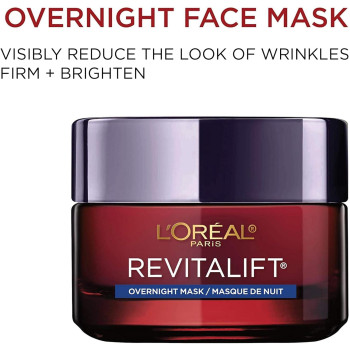 L'OREAL PARIS Skincare Revitalift Triple Power Intensive Overnight Face Mask with Pro Retinol, Vitamin C and Hyaluronic Acid, 1.7 Oz