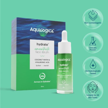 Aqualogica Hydrate+ Face Serum for Dewy & Plump Skin with Coconut Water & Hyaluronic Acid, 30 ML