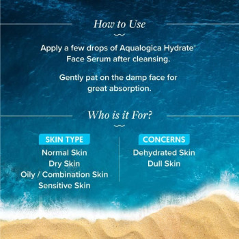 Aqualogica Hydrate+ Face Serum for Dewy & Plump Skin with Coconut Water & Hyaluronic Acid, 30 ML