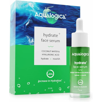 Aqualogica Hydrate+ Face Serum for Dewy & Plump Skin with Coconut Water & Hyaluronic Acid, 30 ML