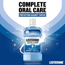 Listerine Total Care, Tartar Protect, 6 Benefit Fluoride Mouthwash For Naturally White Teeth, Arctic Mint, 250 ML