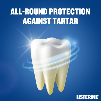 Listerine Total Care, Tartar Protect, 6 Benefit Fluoride Mouthwash For Naturally White Teeth, Arctic Mint, 250 ML